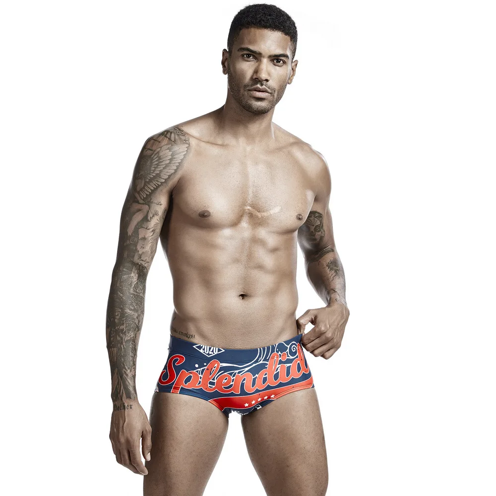 Spring and summer, digitally printed swimming trunks for men, fashionable low-rise men's boxer swimming trunks