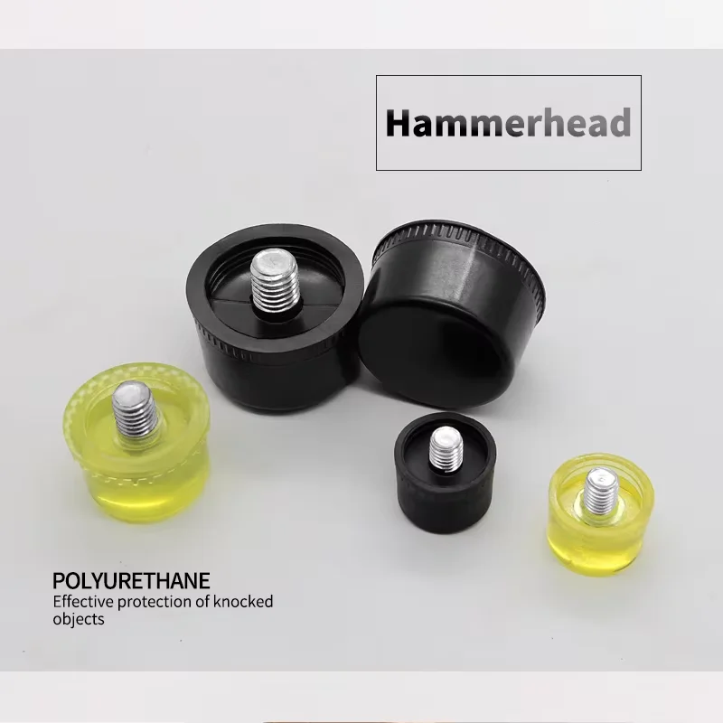 1 Paar doppelseitiger Gummihammerkopf mit Gummihahn, 25 mm, 30 mm, 35 mm, 40 mm, 45 mm, gelbe und schwarze Nylonköpfe – Detail 4