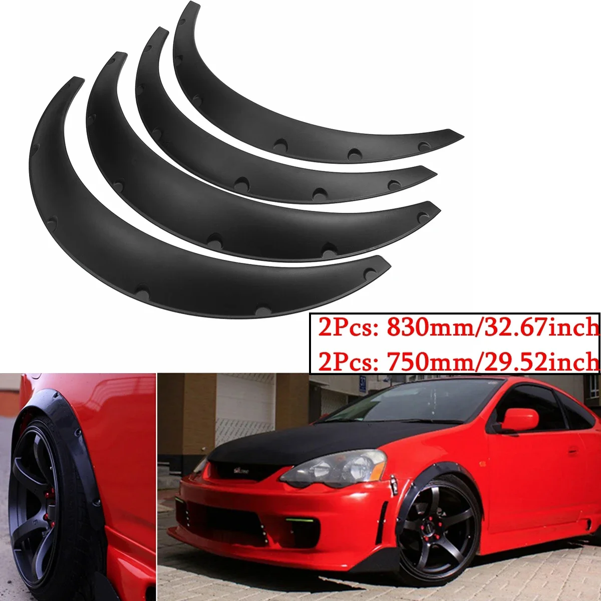 

Black Universal 4pcs Car Mudguard Mud Guard For Fender Flares Flexible Wheel Eyebrow Wheel Arches For Benz For BMW For Honda