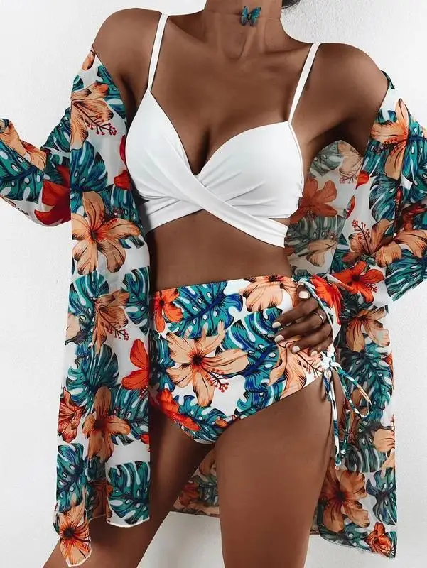 

Sexy Bikini Sets 3PCS Swimsuit Woman 2023 High Waist Women's Swimsuit Bikinis 2023 Woman Separate Swimsuit Women's Bathing Suits