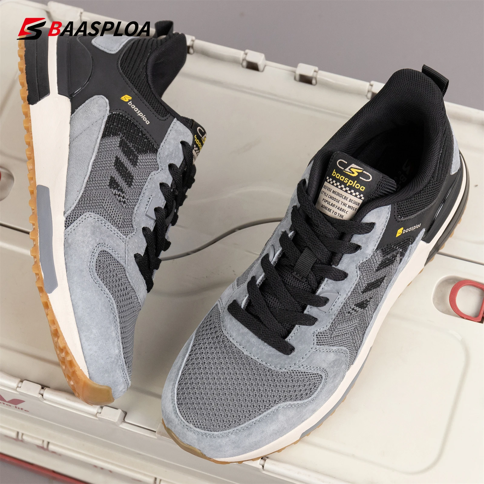 Baasploa Men's Shoes Outdoor Non-Slip Breathable Sneakers Premium Casual Sports Men's Walking Shoes Free Shipping