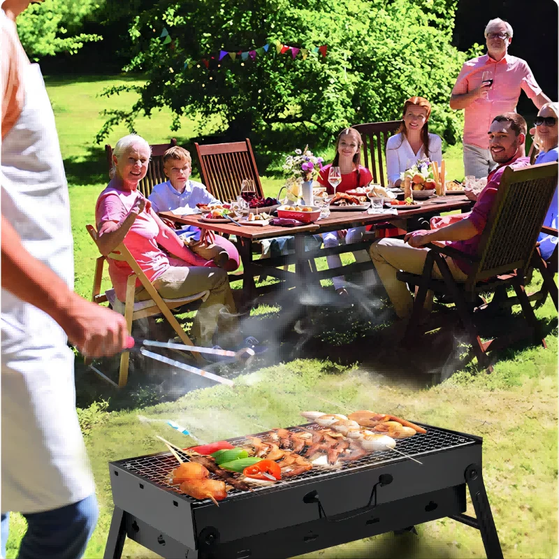 BBQ Grill Portable Stainless Steel Tool Kit Outdoor Cooking Camping Picnic Beach barbecue charcoal stove barbecue stove barbecue grill