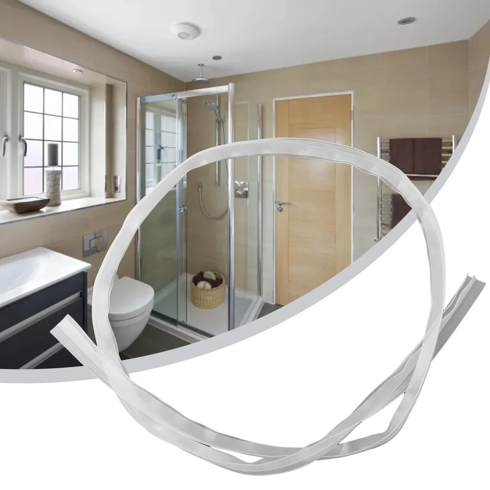 2m Bathroom Door Seal Strip For 6/8/10/12mm Glass Shower Transparent Strip Seal Gap Waterproof Portable Screen Window New