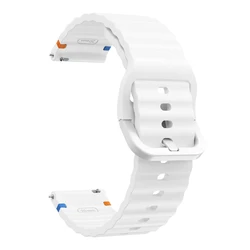 Silicone Wave Bracelet 22mm Watch Strap for 1PCS 22MM (White)