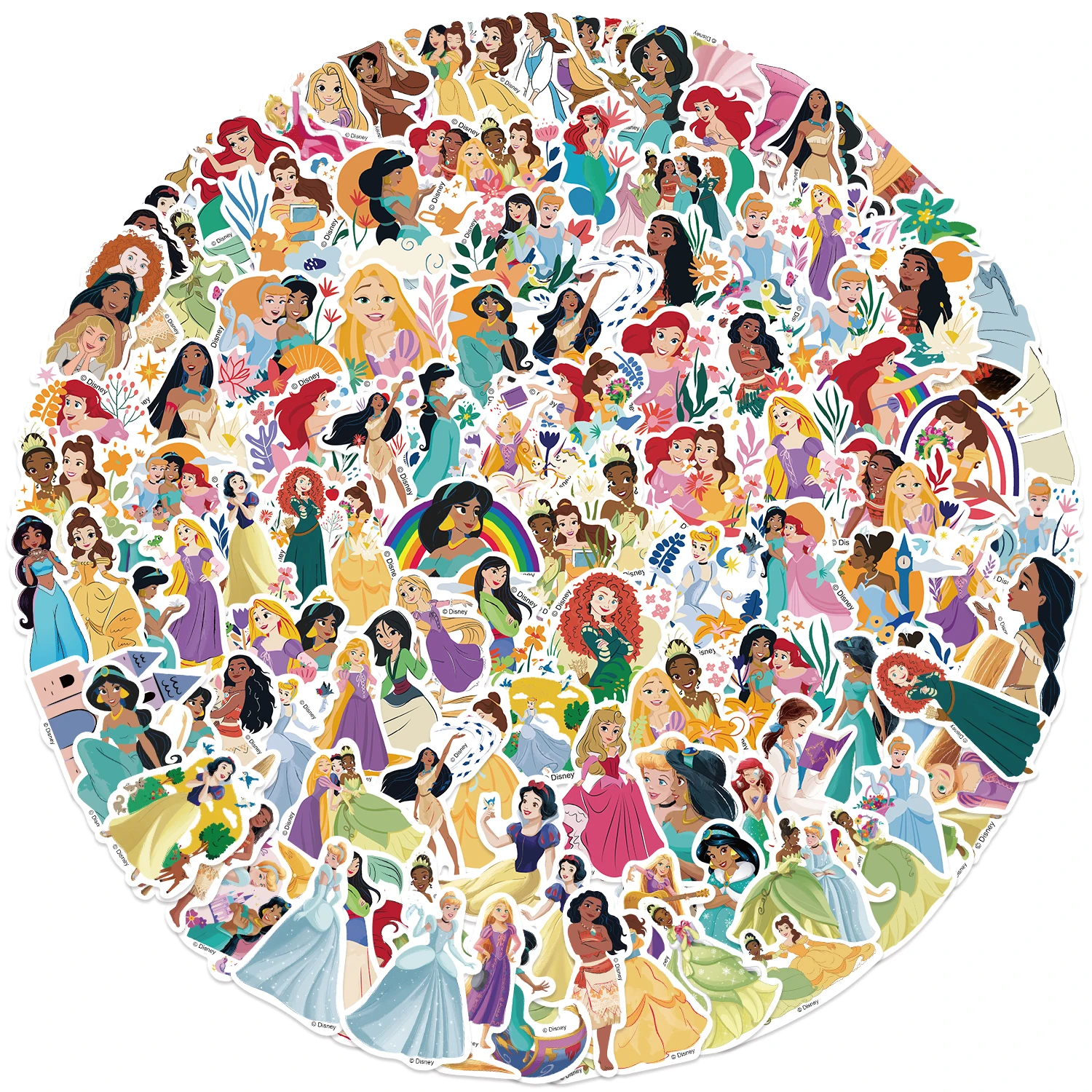 Sticker Disney 50/100/150PCS Disney Princess Mixed Stickers Waterproof Graffiti Phone ...