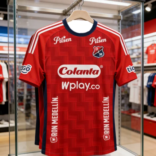 Independiente De Medellín 2024 Heimtrikot 3D-gedrucktes Athleisure-T-Shirt für Erwachsene und Kinder, Sommer, schnell trocknend, weiches Jersey, leichte T-Shirts