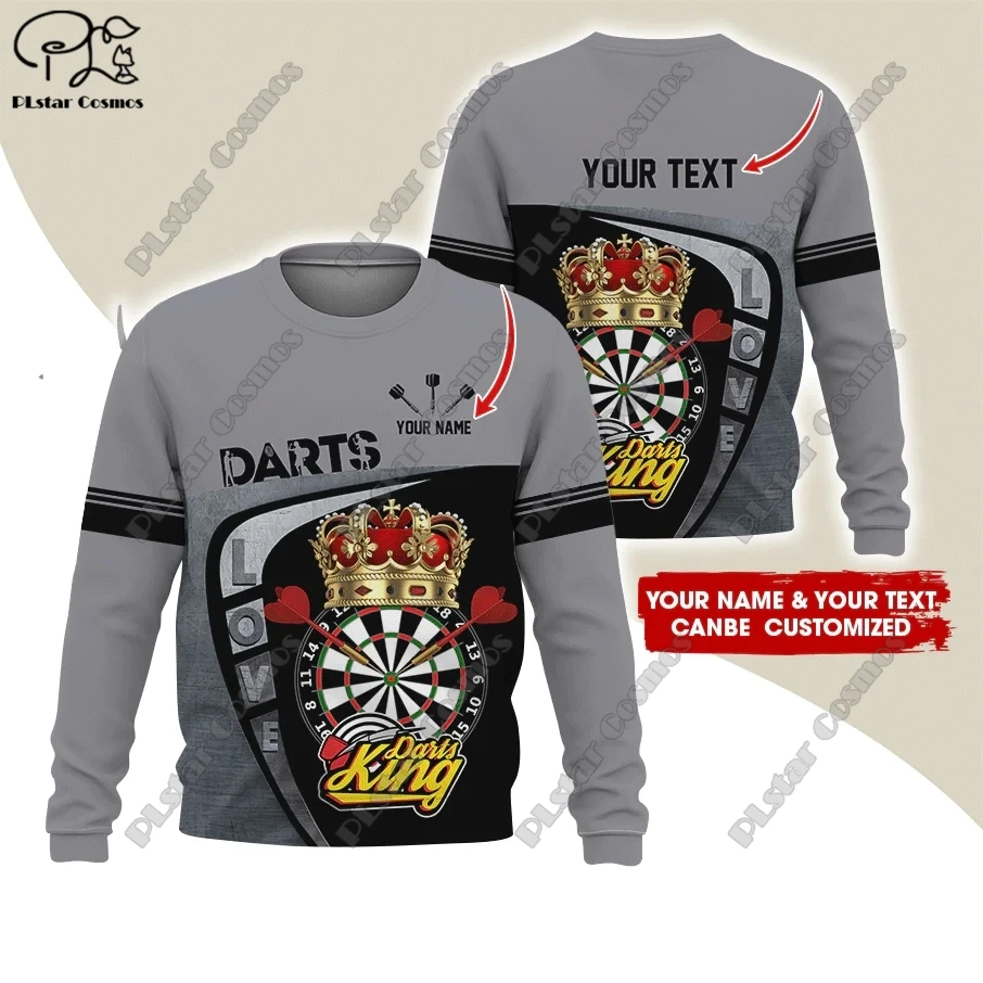 

PLstar Cosmos 3D Printed Multi Color Personalized Name Darts Sweatshirt Casual Unique Unisex Perfect Gift for Darts Lovers F-2