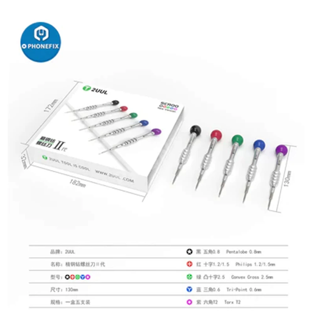T*s様 UR2枚セット 2UUL Screwdriver Set T2 Y0.6 Pentalobe 0.8 Convex Cross Torx