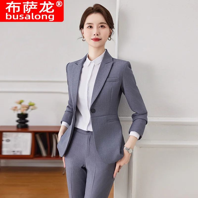 

High-End Business Workwear Women's Dress Suit Office Worker Long Sleeve Beautician Work Clothes Hotel Manager Business Wear