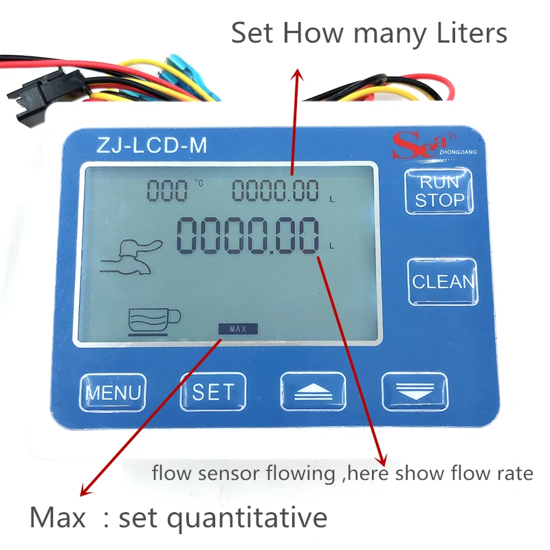 ZJ-LCD-M Quantitative Control Flow Sensor Meter Lcd Display Water Flow Meter G1/2 Turbine Hlal Sensor YF-B2