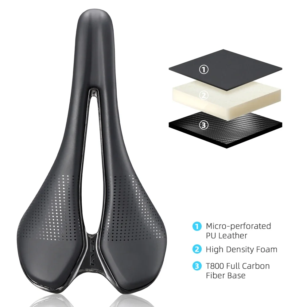 RYET Carbon Fahrradsattel 122 g 7 x 9 mm Schiene Triathlon Rennrad MTB Kies 12K 3D-gedrucktes Kissen mit EVA-Oberfläche Fahrradzubehör – Detail 18