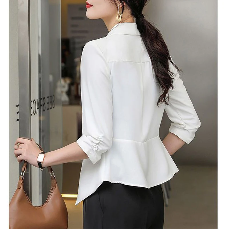 Korean Fashion Simple Office Lady Business Casual Blazers for Women 2023 Spring Elegant Chic Solid Female Suits Outwear Coats