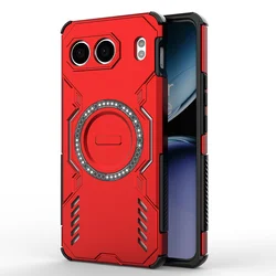 Magnetic Armor Back Cover with Wireless Charging Compatibility - Oneplus Nord 4 5G (DJ - red)