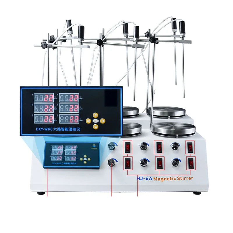 

heated magnetic stirrer Digital display constant temperature magnetic stirrer laboratory 246 multi-unit collector oil bath mixer