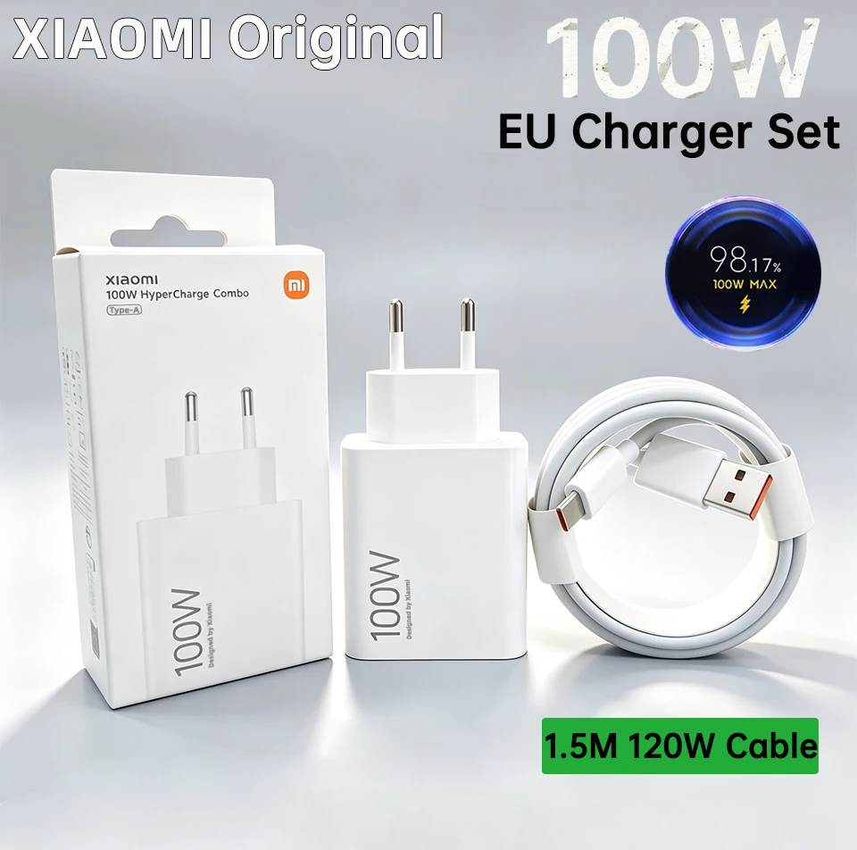 ตัวเลือกสินค้า อะแดปเตอร์ชาร์จเร็ว Xiaomi 100W แท้ สำหรับมือถือทุกรุ่น