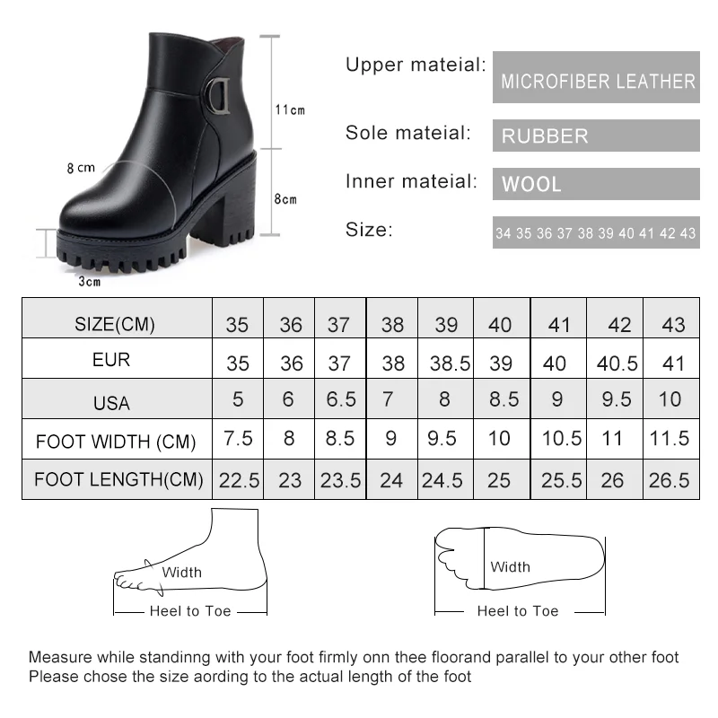 AIYUQI Booties New Genuine Leather Platform Heel Riding Boots Horse Wool Warm Winter Women Fashion High Heel Boots Banquet