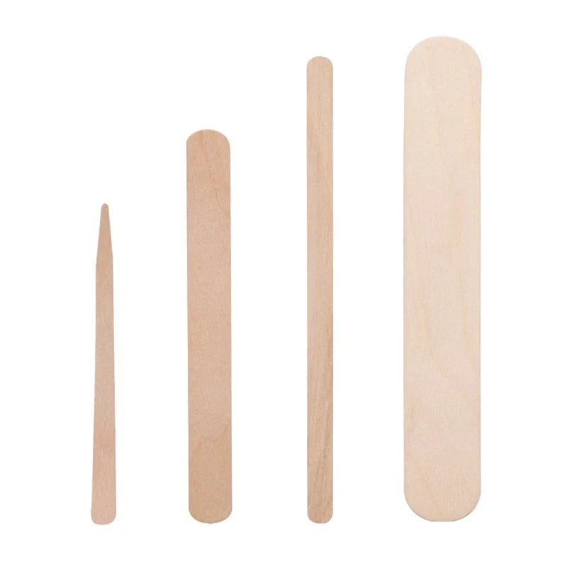 Wood Hair Removal Spatula 100Pcs Wooden Hair Removal Wax Stick Disposable Depilation Spatula Wood Face Eyebrows Waxing Woman Beauty Tool