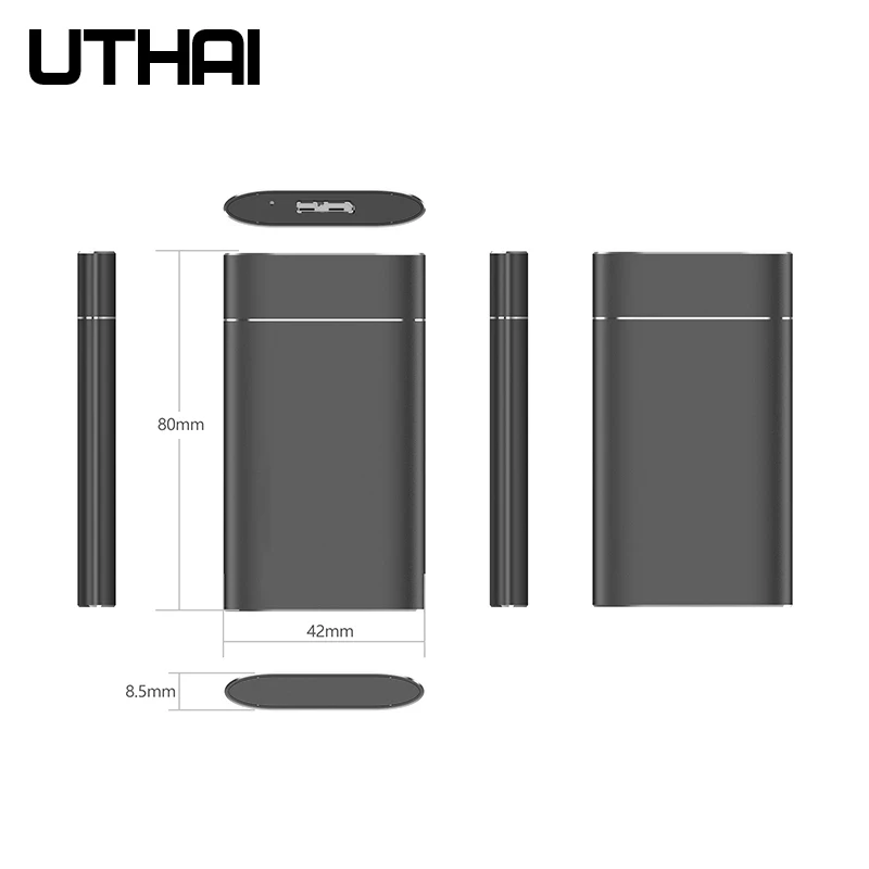 Aluminum Alloy High-Speed mSATA to USB-C External SSD Enclosure