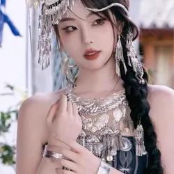 Miao' S Young Women's Hairpin Miao Headdress Exotic Ethnic Style Accessories Han Elements Silver Hair