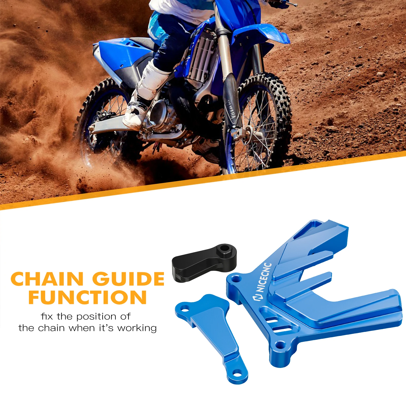 NICECNC Für Yamaha YZ250 2000-2024 YZ250X 2016-2023 YZ250 250X Kettenrad Kettenführung Abdeckung Schutzfolie Aluminium 2022 2021 – Detail 5