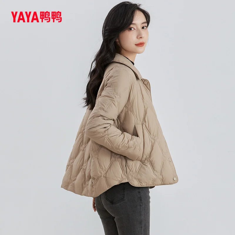 

Duck Light and Thin Down Coat for Women's 2022 New Short Polo Collar Solid Color Versatile Fashion Casual Duck Down Coat
