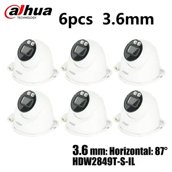 6x3.6mm HDW2849T-S-IL Dahua 8MP Smart Dual Light Bulbo oculare a focale fissa Telecamera IP WizSense Luce calda incorporata Microfono LED IR