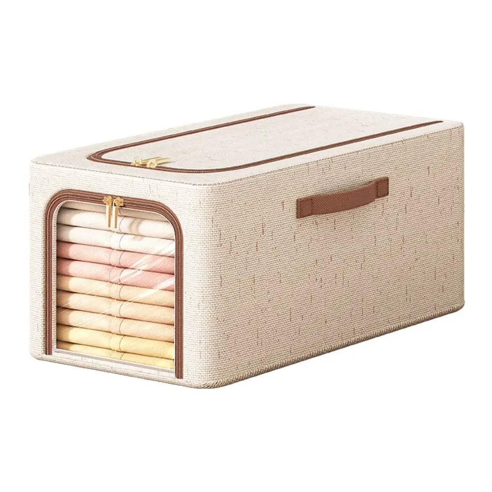 Visible Window Clothes Storage Bins with Durable Handle Foldable Wardrobe Sorting Storage Bucket Clothes Organizer 3