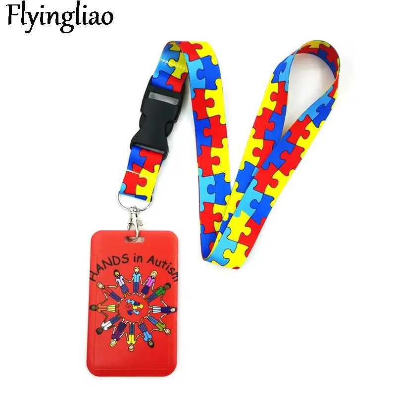 Autism pattern red Neck Strap Lanyard for keys lanyard card ID Holder Key Chain for Gifts Key Lanyard Neck Straps Key Ring