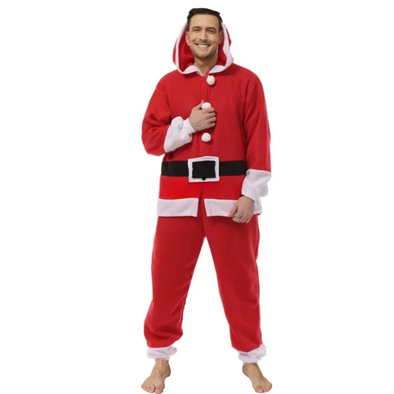 Costume de cosplay d'animal du père noël kigurumi pour hommes, pyjama