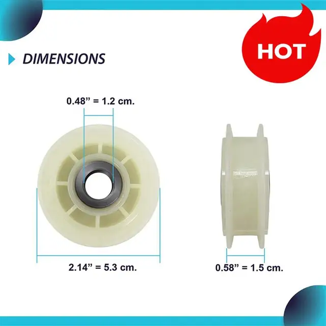 20PCS 279640 Dryer Idler Pulley Replacement For Whirlpool & Kenmore Dryers -Replaces 3388672 697692 AP3094197 W10468057-B27C 6