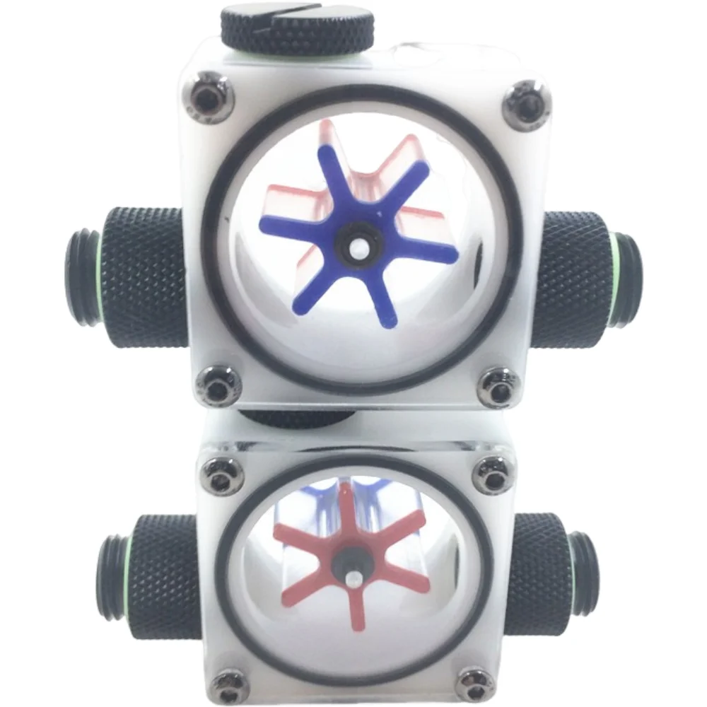 G1/4 Water Cooling Flow Meter Indicator Light-emitting Computer PC Liquid Water Cooling System CPU White POM with Plug Connector