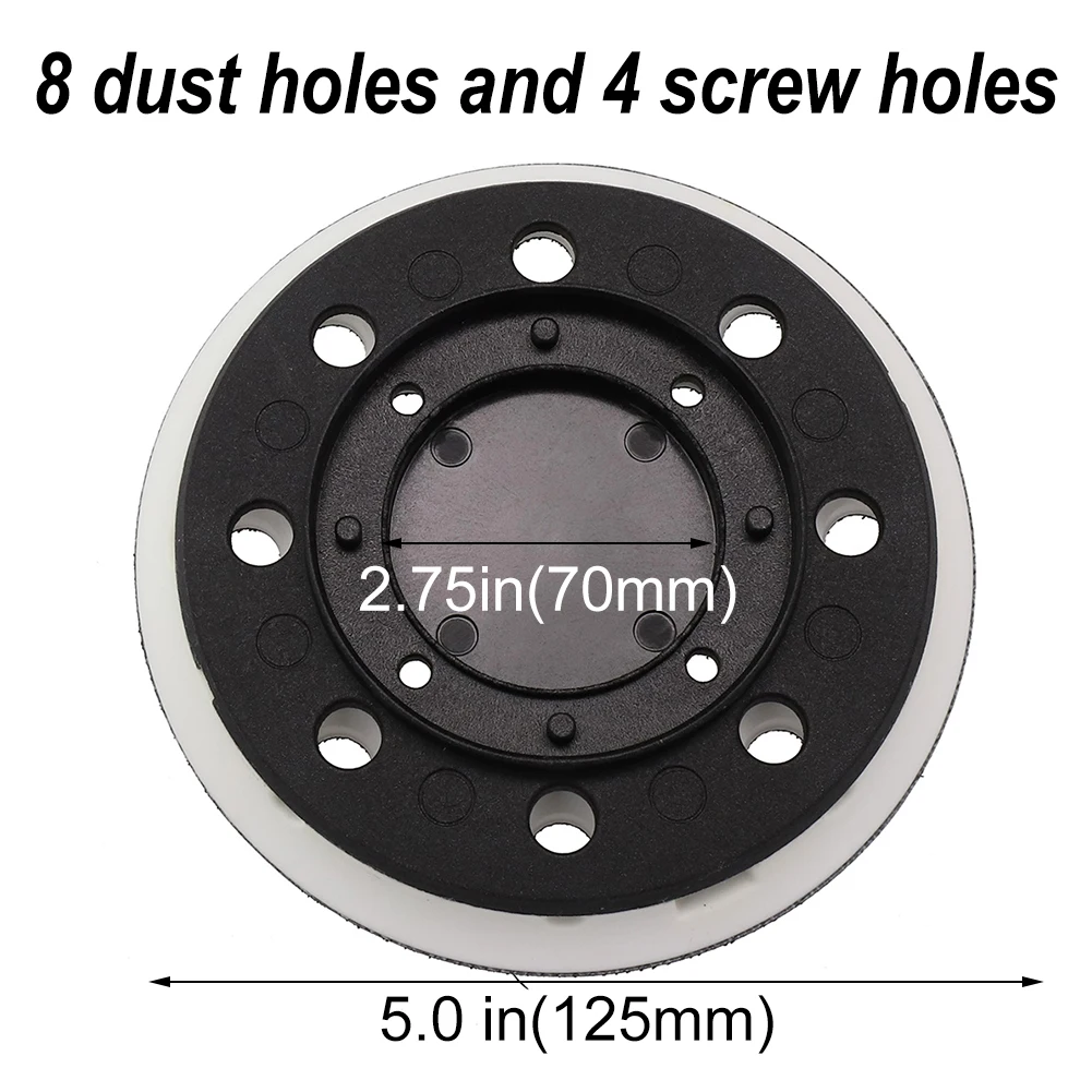 

1Pcs 5Inch 125mm 8 Holes Soft Density Interface Pads Hook And Loop 5" Sponge Cushion Buffer Backing Pad For ETS 125 EQ Sanders