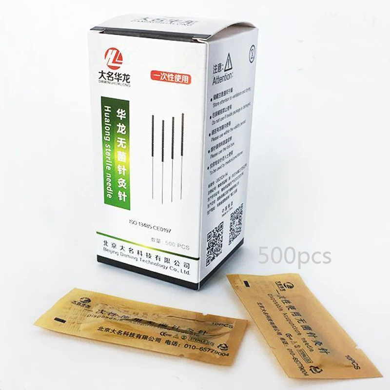 Disposable Acupuncture Needle 500 50*10pcs Korea Flat Handle With Plastic Tube