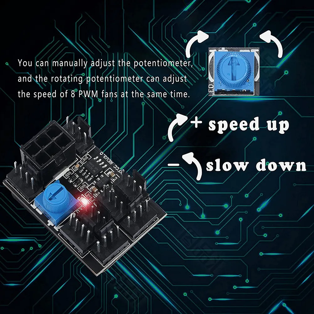 3  4  ǳ  PWM PC ̽, ð ǳ , 8  й, 12V ӵ Ʈѷ, 6   Ʈ