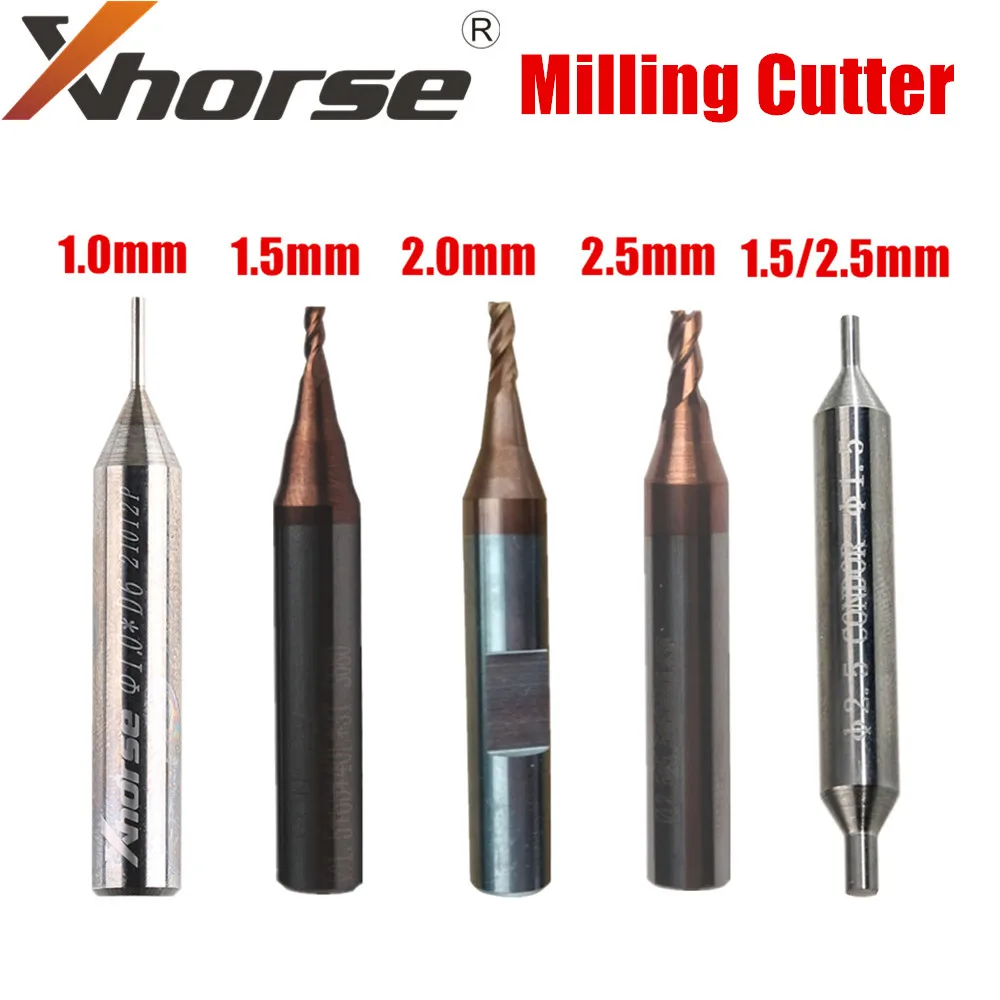 1.0mm 1.5mm 2.0mm 2.5mm1.5/2.5mm Milling Cutter for Xhorse CONDOR XC-MINI,Dolphin XP005 XP005L XP007 Key Cutting Machine
