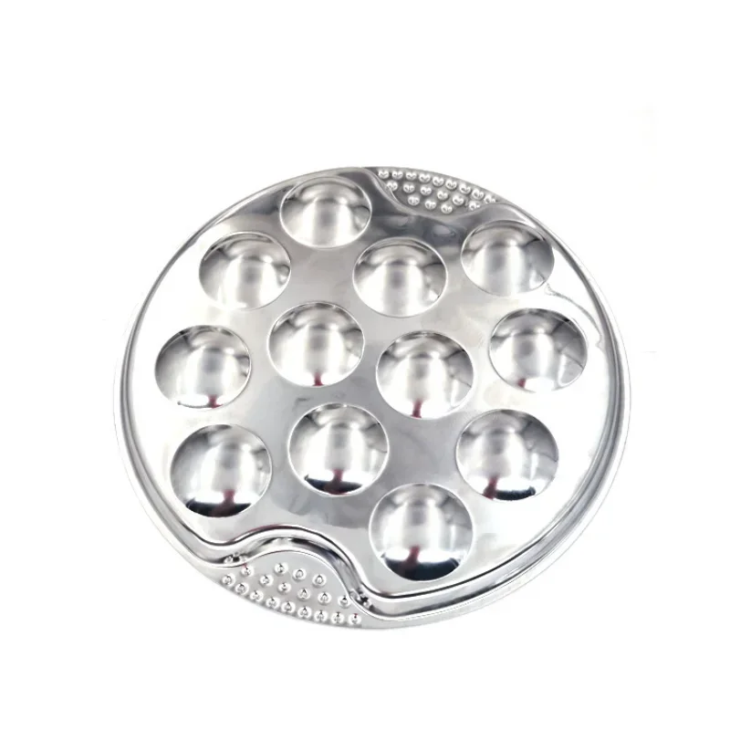 Stainless Steel Metal Serving Kitchen Food Plate Snail Plate Restaurant Mushroom Dinner Hotel Tableware Cooking Tool