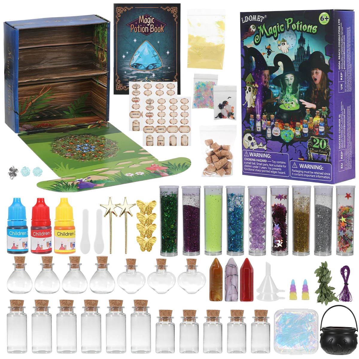 Mix 20 Mystery Potions Craft Kit DIY Christmas Mixed Magic Wizard Potion Bottles Witches' Magical Color Changing Potions Kit