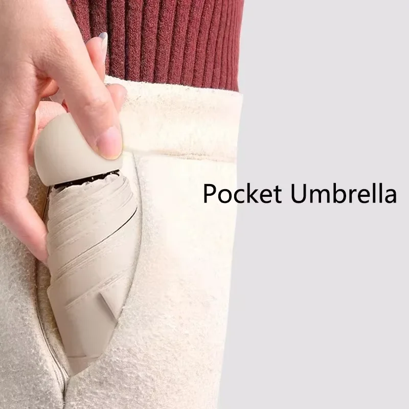 Travel Umbrella Folding Travel Umbrella Sun Protection Lightweight Compact Pocket Windproof Rainproof with Capsule Storage