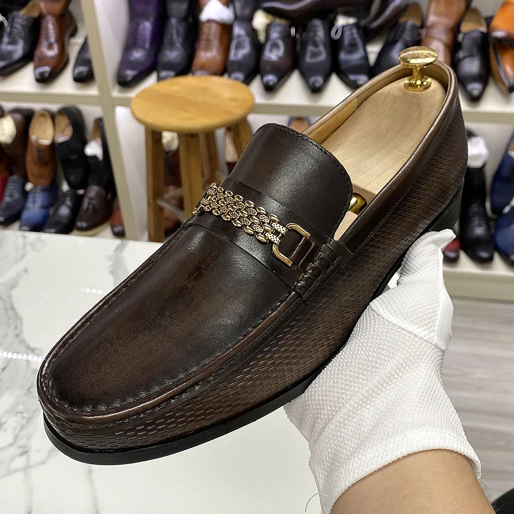 Bottines Chelsea Brogue En Cuir De Vache Véritable Pour Homme, Chaussures Brogue Plates à Lacets