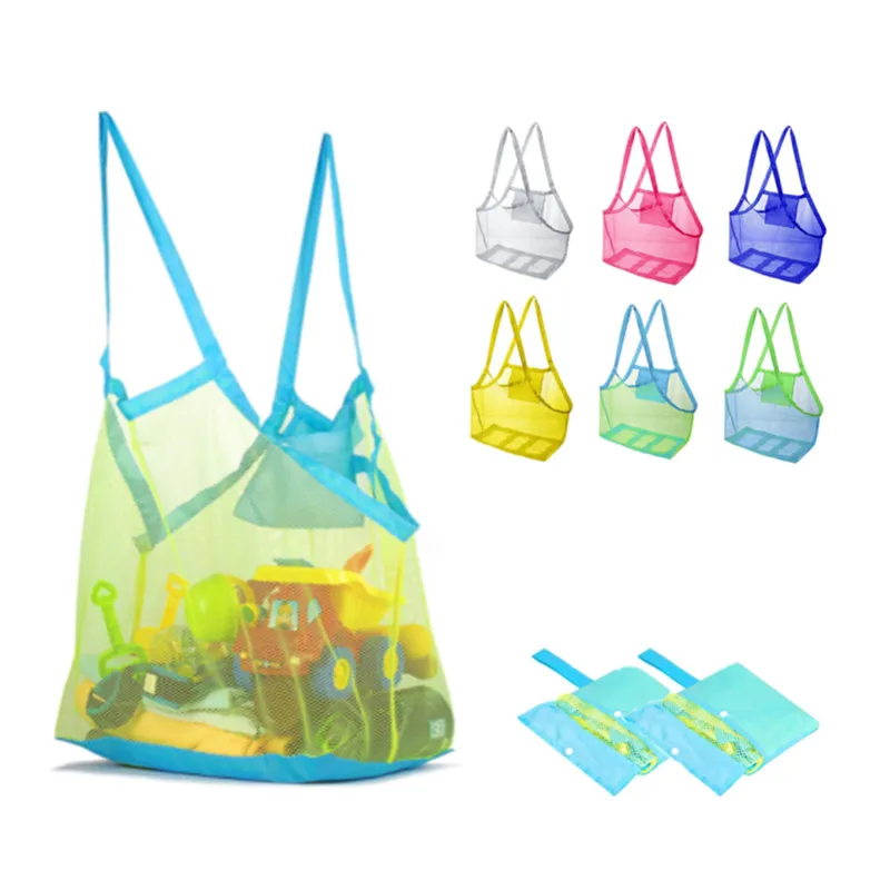 Bolsa Playa Correa Ajustable 20x25cm Bolsa Playa Malla Niños Darryy - Pack 2 Unidades, Cremallera, Correa Ajustable Juguetes Playa