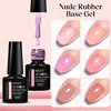 MEET ACROSS 6/8/10PCS 2 In 1 Rubber Base Gel Nail Polish Jelly Pink Transparent Nail Art Gel Soak Off UV LED Varnish Manicure 4
