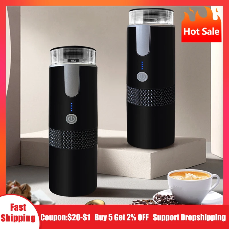 Portable Wireless Electric Coffee Machine Built-In Battery Rechargeable Outdoor Travel Car Home Fully Automatic Coffee Maker wireless air humidifier aroma diffuser 2000mah battery rechargeable essential oil diffuser double nozzle mist maker humidifier