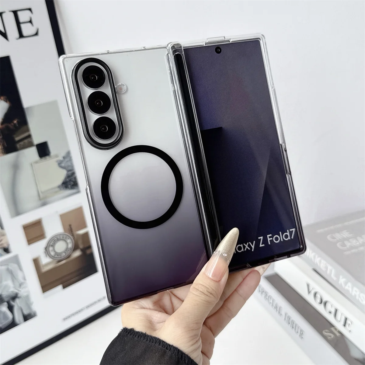Clear Shockproof Magnetic Phone Case with Wireless Charging