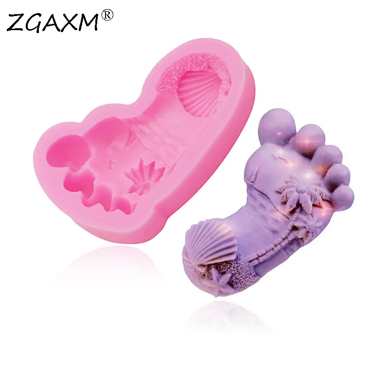 

LM 794 - shell feet Mould Shaker fridge magnet Resin Clay Silicone Mould dolphin Foot Chocolate Sugar Decorating Silicone Mold