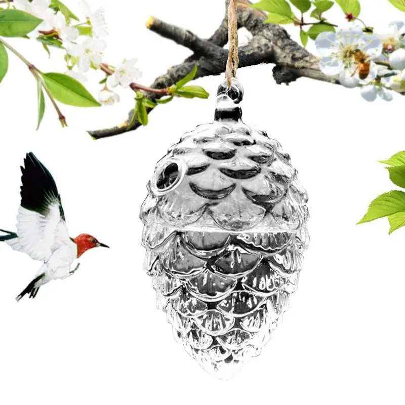 

Glass Hummingbird Feeder Garden Backyard Bird Feeder Wild Bird Feeder Bird Outdoors Garden Hanging Accessories Patio, Garden