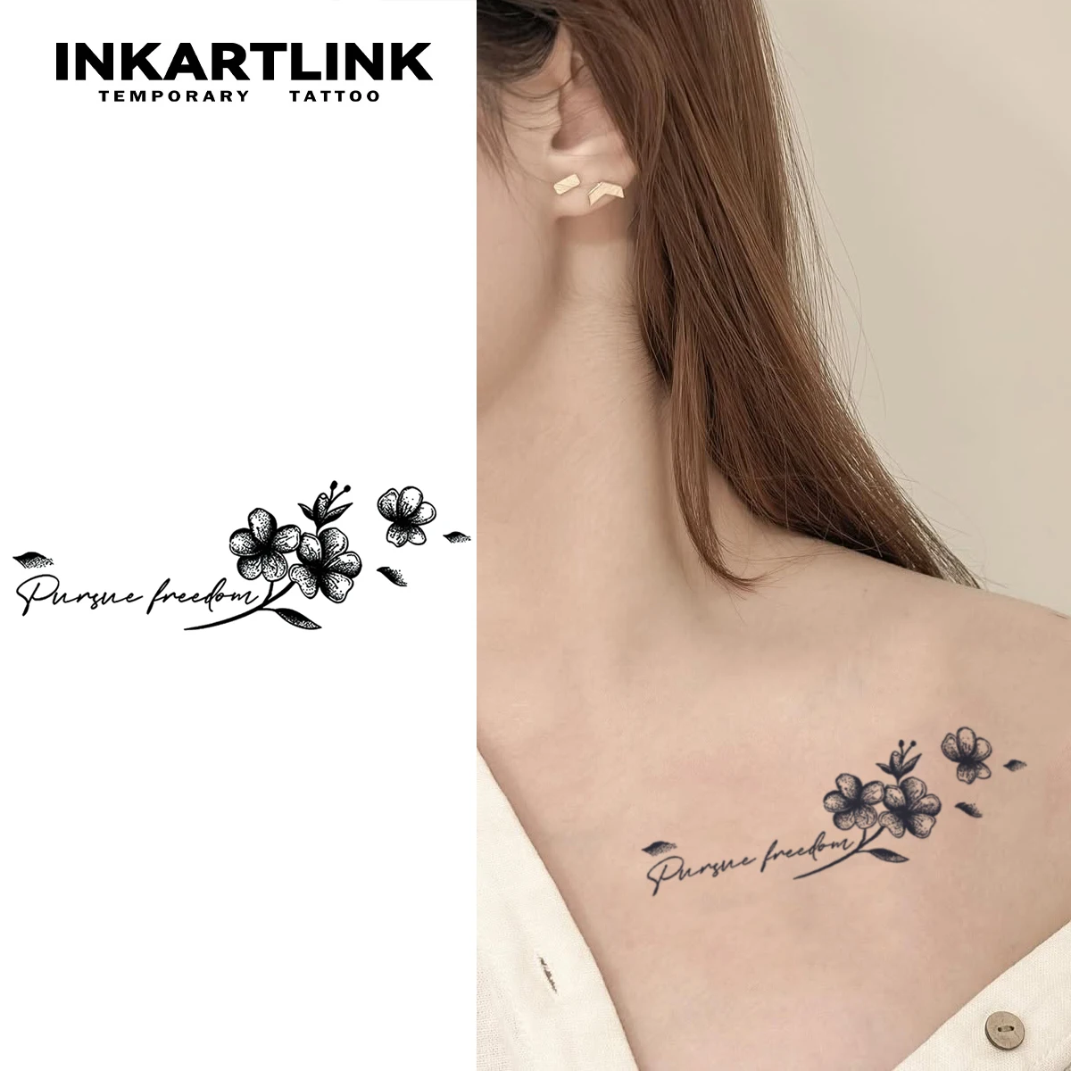 Tijdelijke tattoo sticker met bloemen in het Engels emotionele zinnen gaat  1-2 weken mee, waterdicht en wrijvingsbestendig - AliExpress, image size:1200x1200