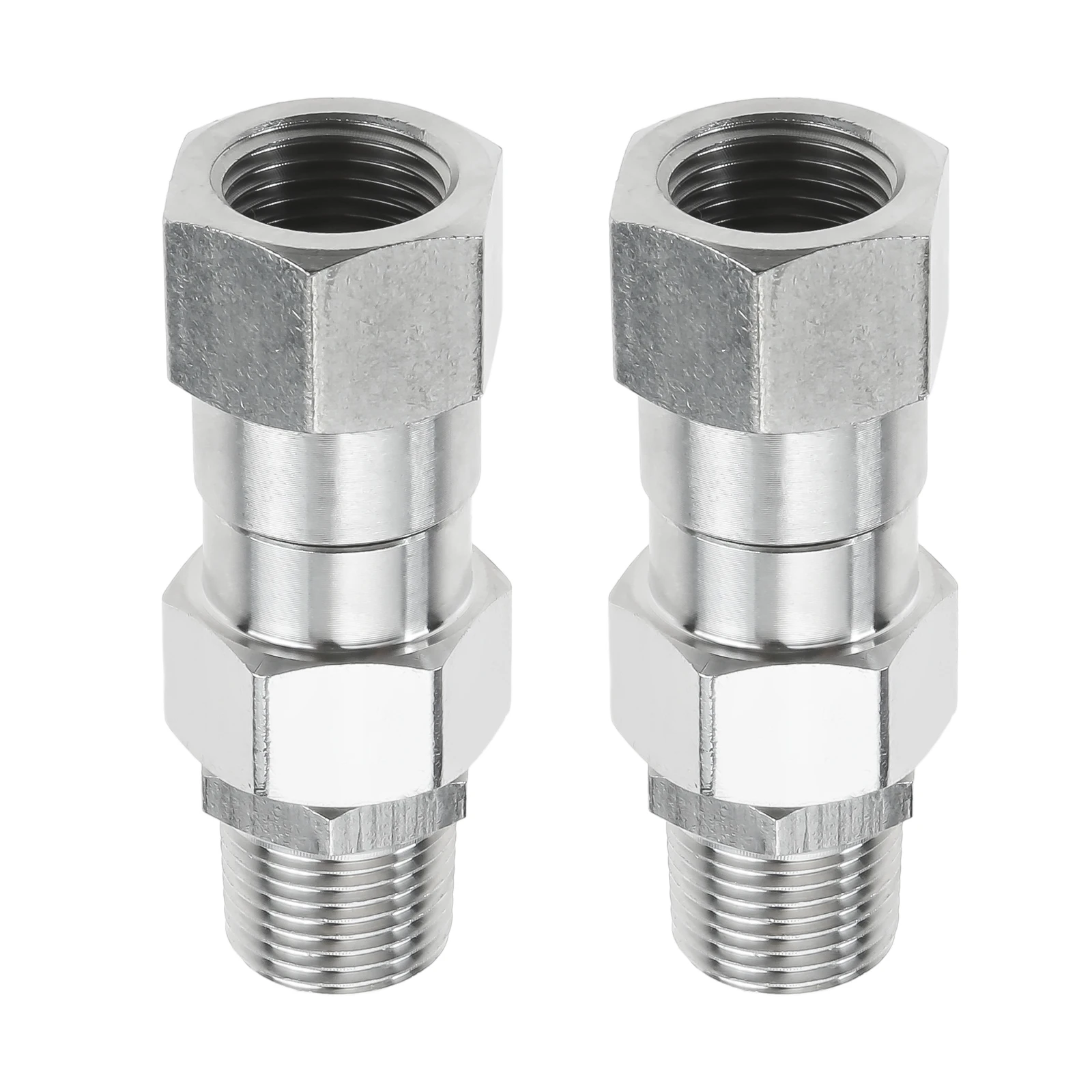

2pcs/set Pressure Washer Swivel Joints Stainless Steel 3/8" NPT Female to Male Thread Fitting 360° Anti Twist Cold/Hot Water