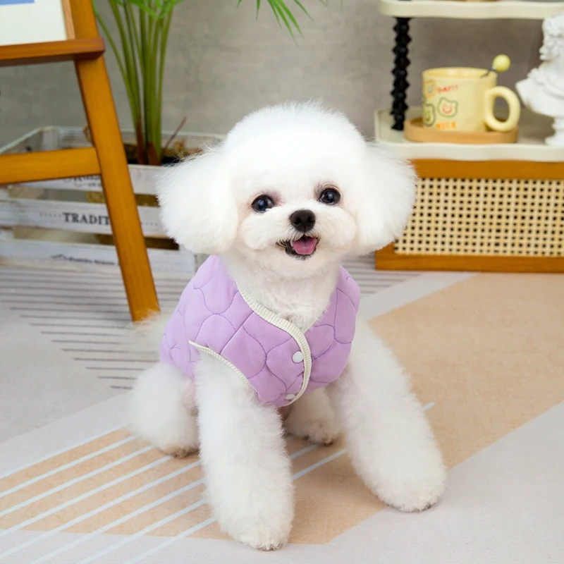 ABUN-Pet Clothes Autumn And Winter Dog Clothes Teddy Cat Pet Winter Peach Cotton-Padded