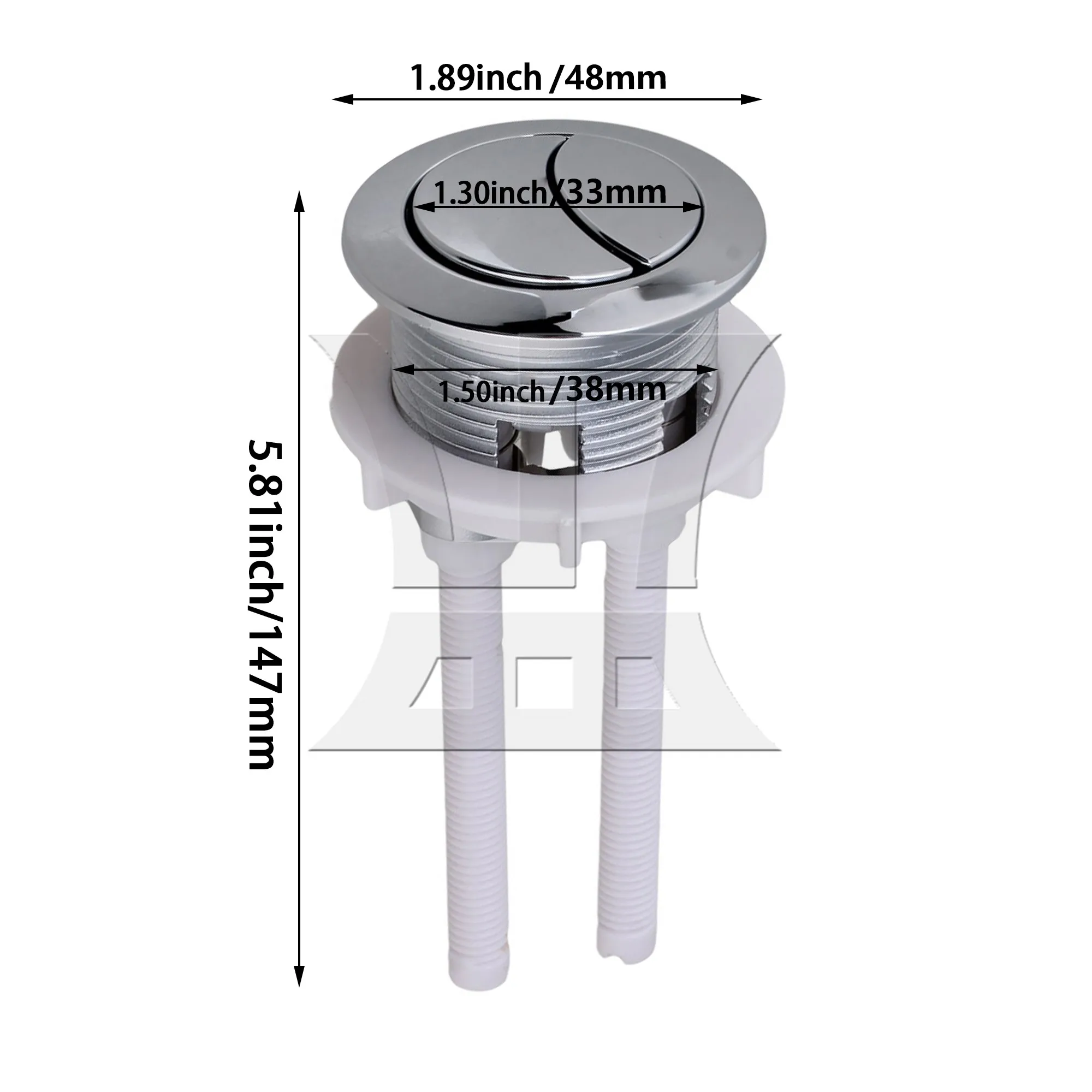 BQLZR Double Press Flush Toilet Tank Replacement Button for Toilet Parts