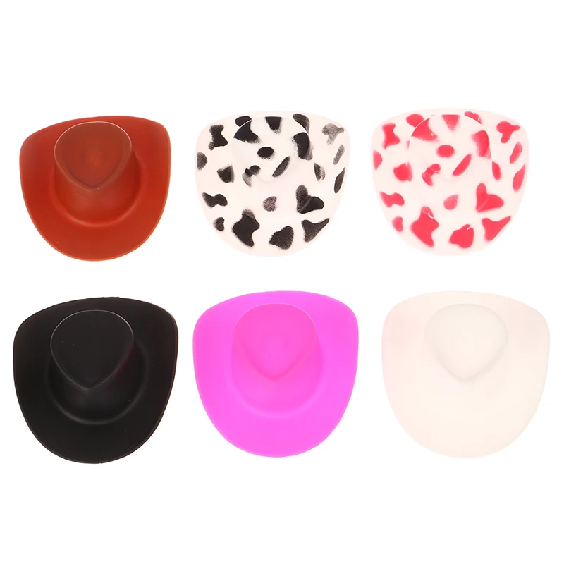 10Pcs/set Fashion Pink White Brown Mini Cowboy Doll Hat For Girls Dolls Dollhouse Doll Dress Up Accessories Children Toys Gifts